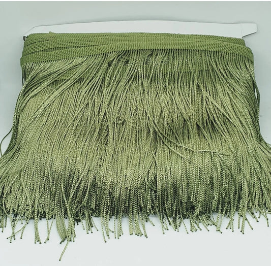 10cm drop light olive green silk fringe fringing