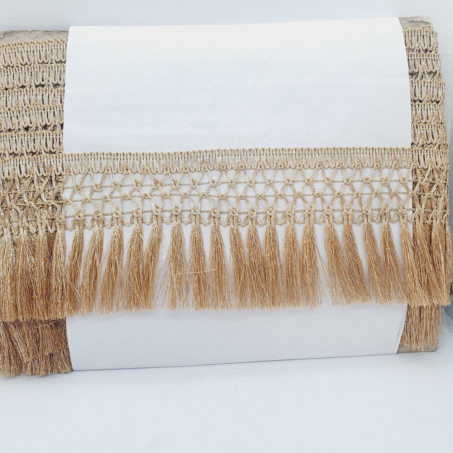 9cm drop tassel fringe fringing metallic antique gold