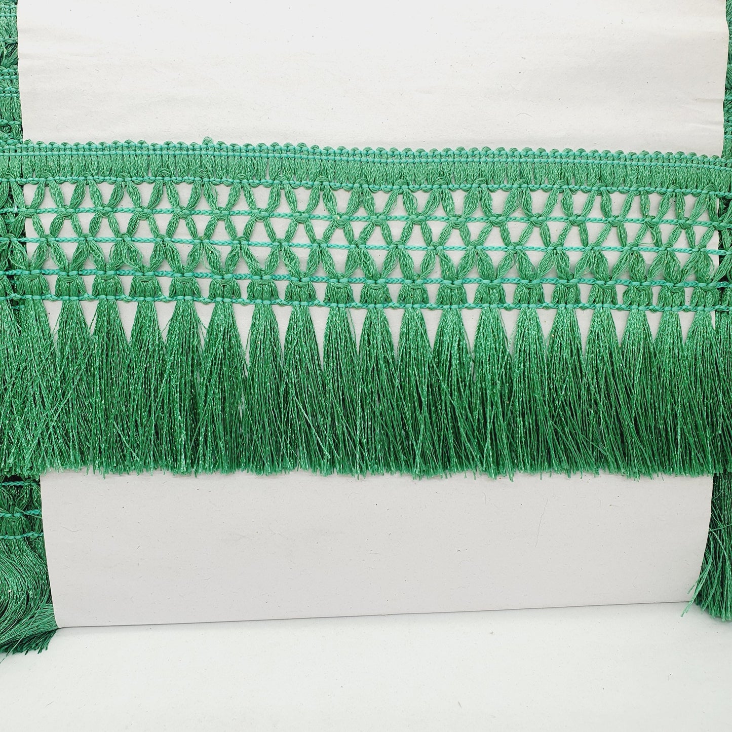 9cm drop mid green tassel fringe fringing