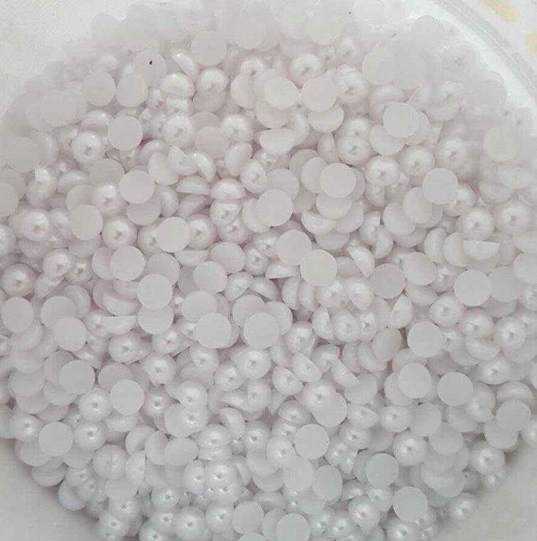 12g 7mm glue on half pearl jewel gems white