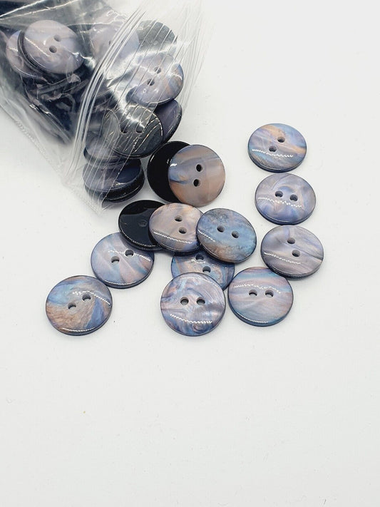 5x 16mm jacket coat shirt button sew on purple pearl multi