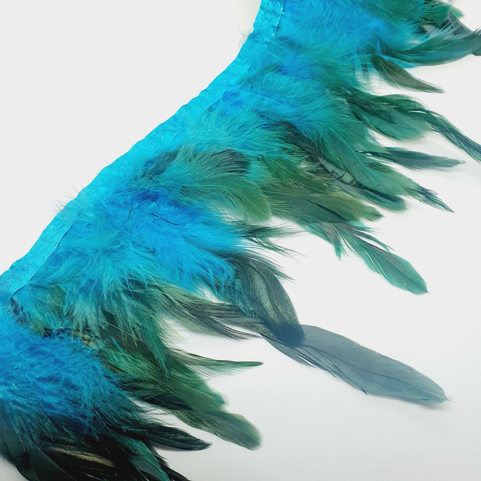 1m rooster Feather Trim 13-18cm Turquoise Blue trimming fringe boa