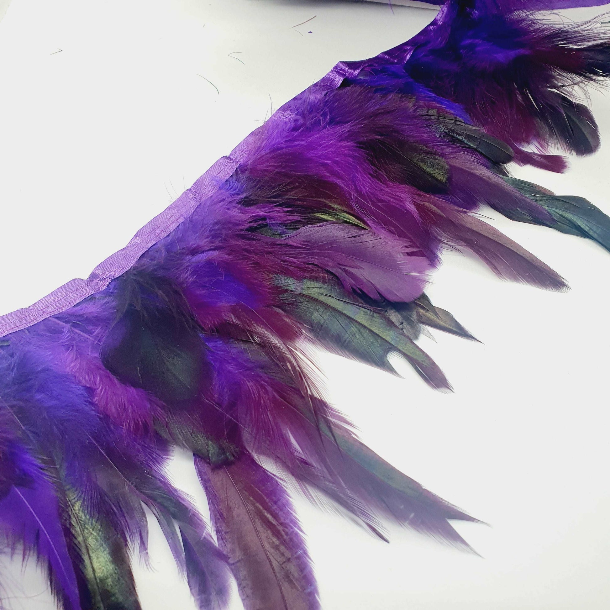 1m rooster Feather Trim 13-18cm PURPLE trimming fringe boa