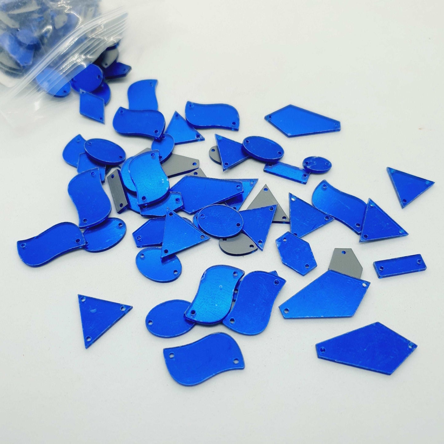 25x sapphire blue acrylic sew on mirror