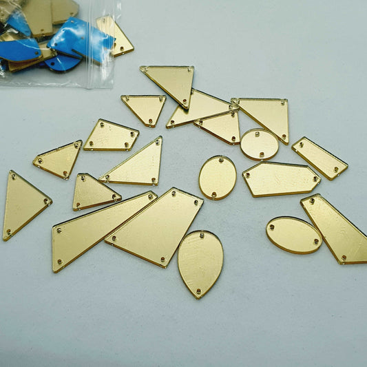 25x light gold acrylic sew on mirror