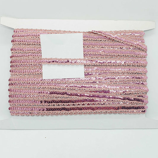 1m light pink sequin silver braid trimming ribbon 12mm