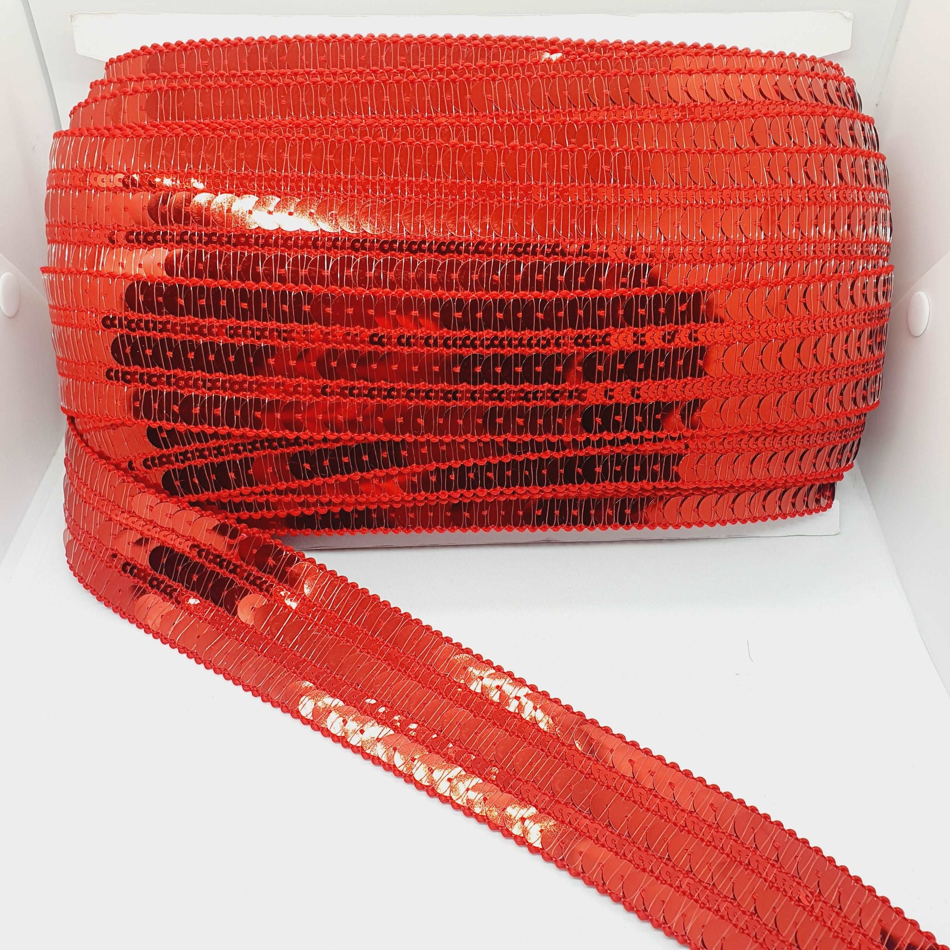 1m red sequin braid trimming ribbon 4.5cm