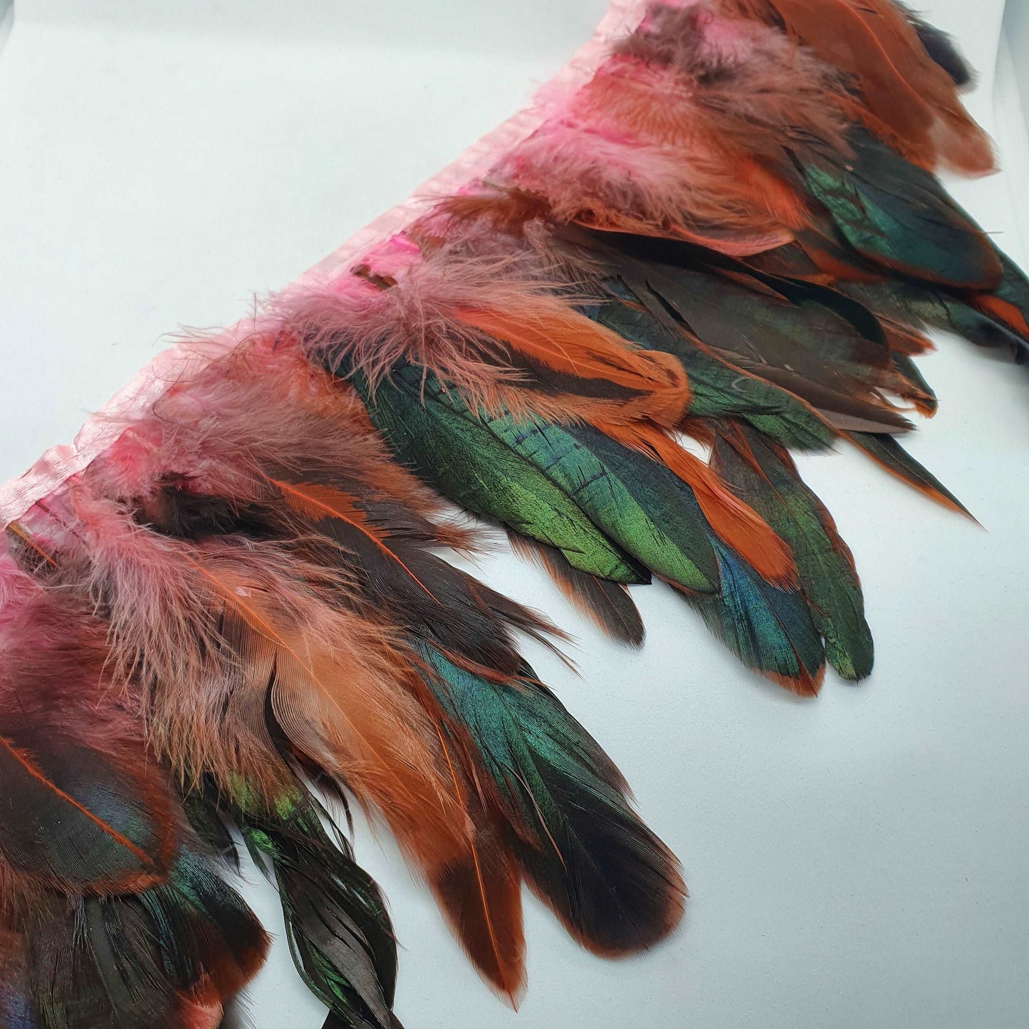 1m rooster Feather Trim 13-18cm PINK trimming fringe boa