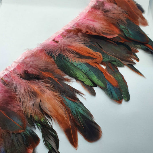 1m rooster Feather Trim 13-18cm PINK trimming fringe boa