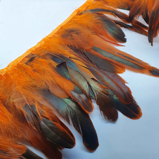 1m rooster Feather Trim 13-18cm orange trimming fringe boa