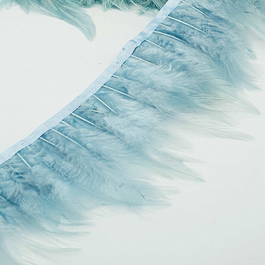 1m rooster Feather Trim 11cm light ice blue trimming fringe boa