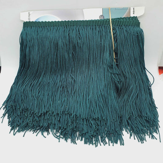 15cm drop forest green silk fringe fringing