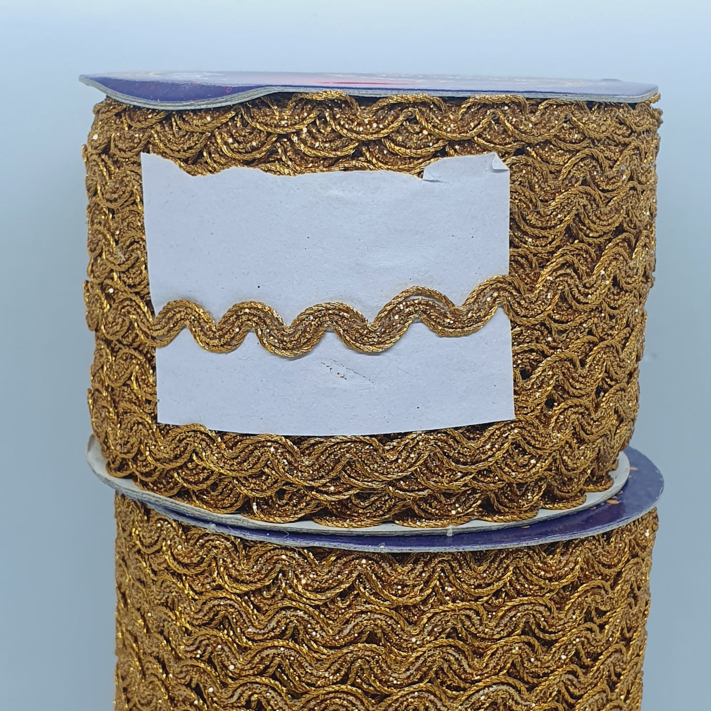 8mm deep gold glitter ricrac braid trimming ribbon embellishment