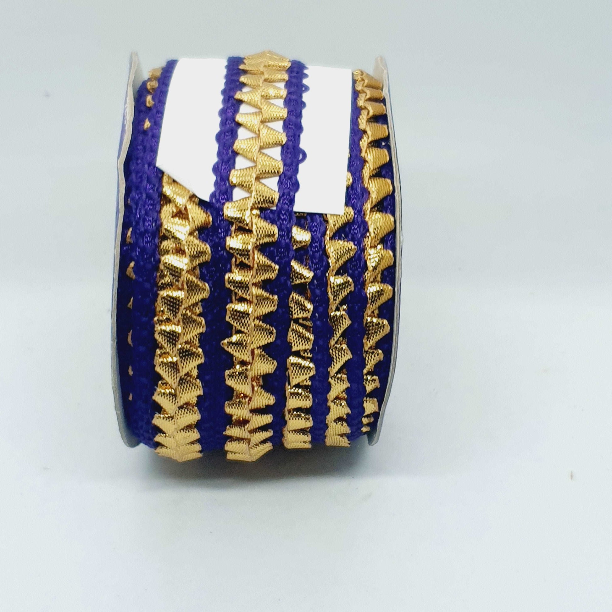 1m purple & gold metallic Indian trim ribbon braid 2cm