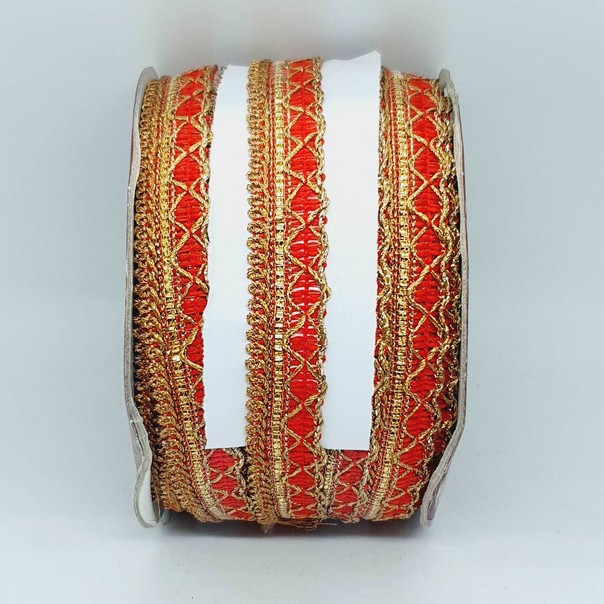 1m red & gold metallic Indian trim ribbon braid