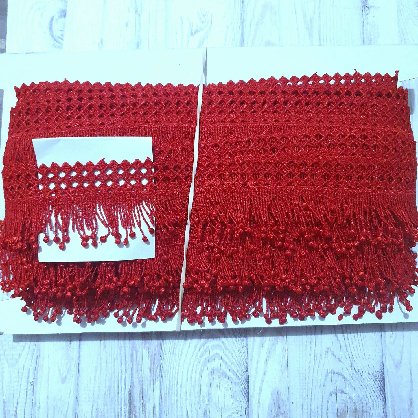 1m 5cm red guipure embroidered fringe lace trimming