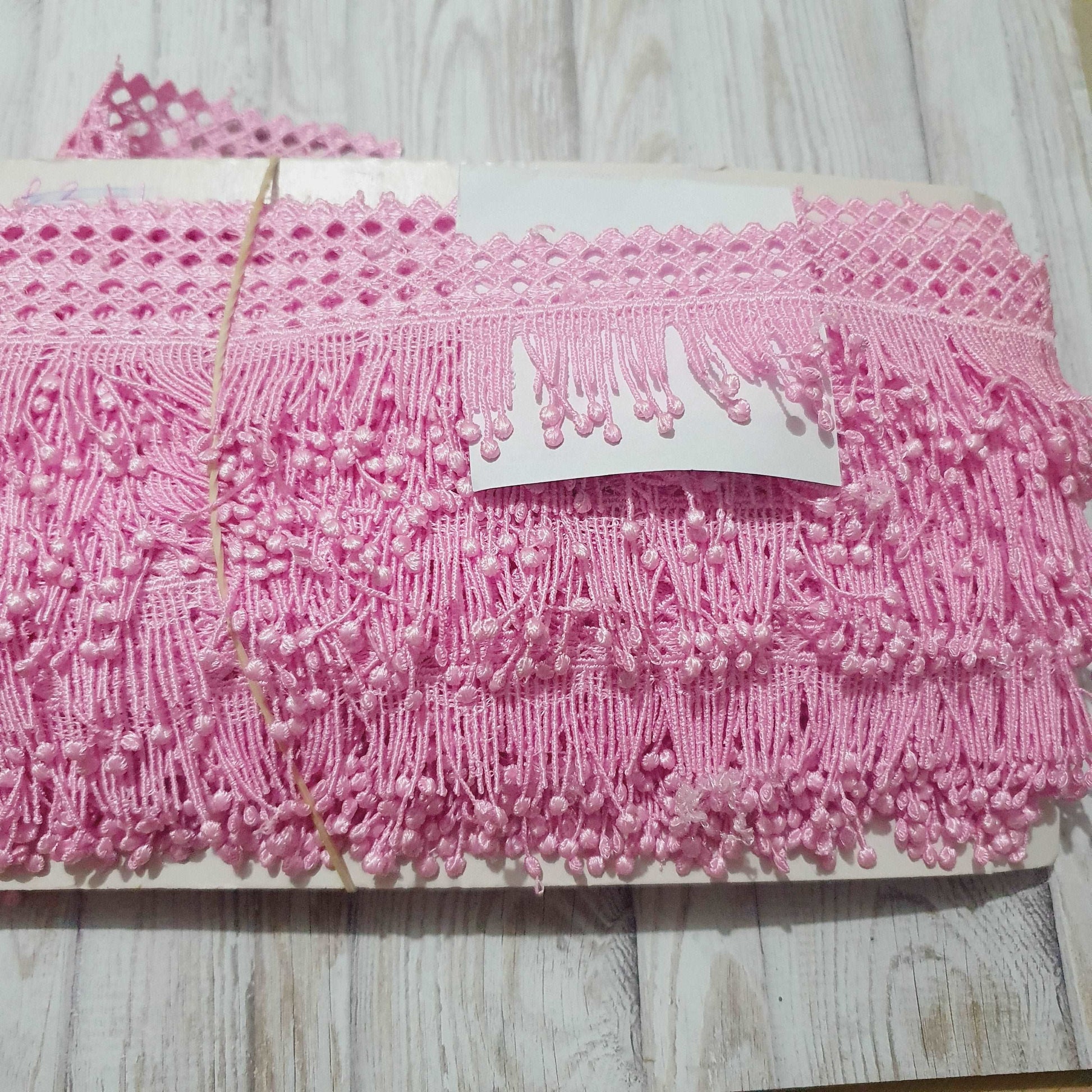 1m 5cm light pink guipure embroidered fringe lace trimming