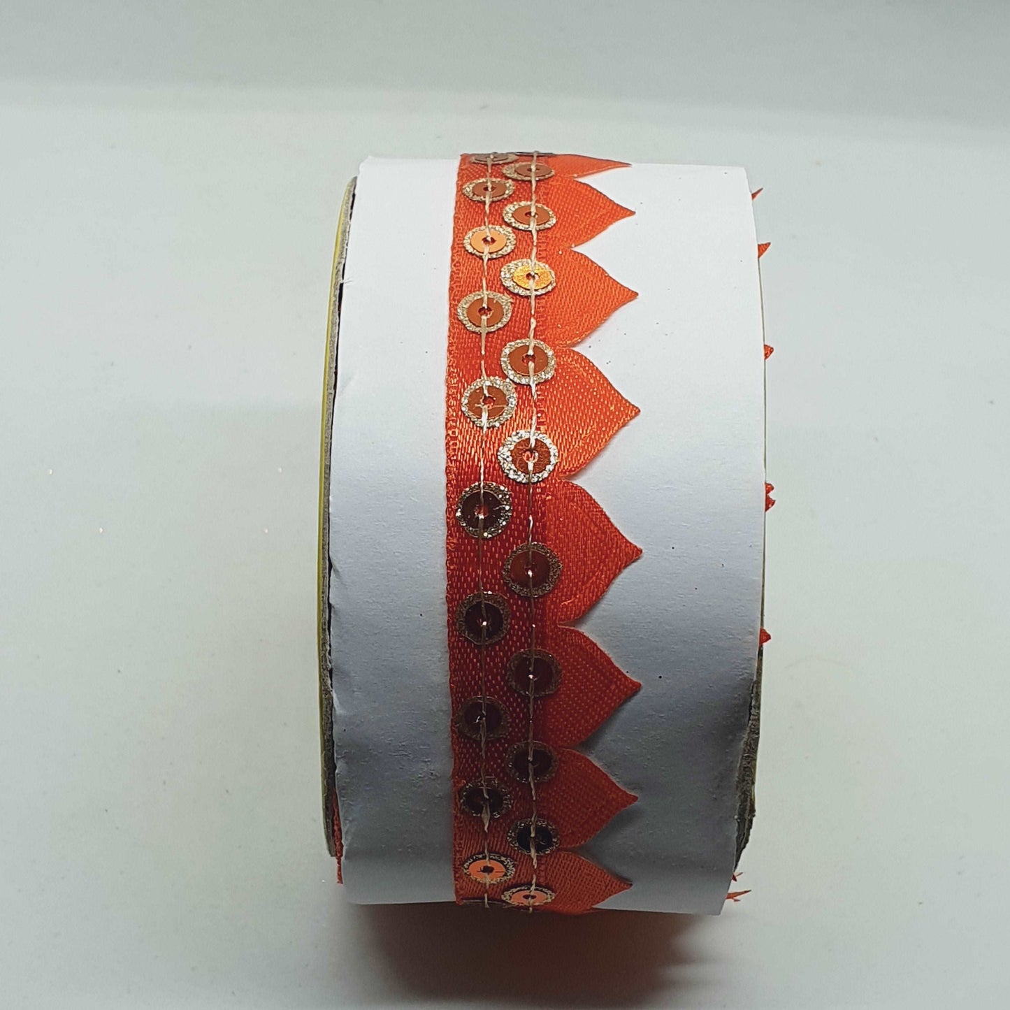 1m orange gold sequin Indian trim satin ribbon braid 2cm