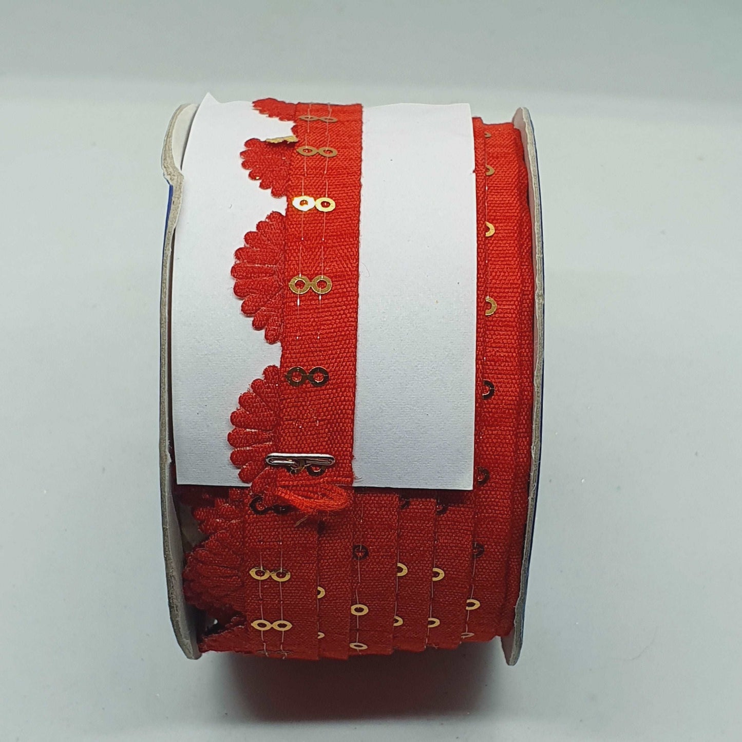 1m red sequin Indian trim satin ribbon braid 15mm