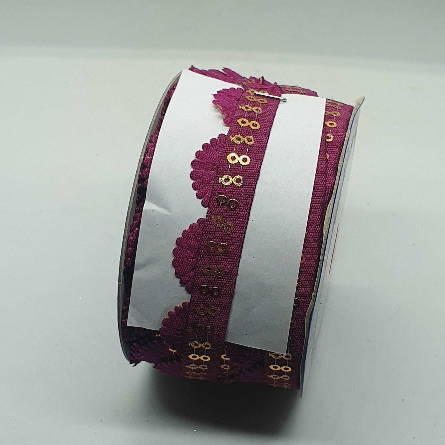 1m plum sequin Indian trim satin ribbon braid 15mm