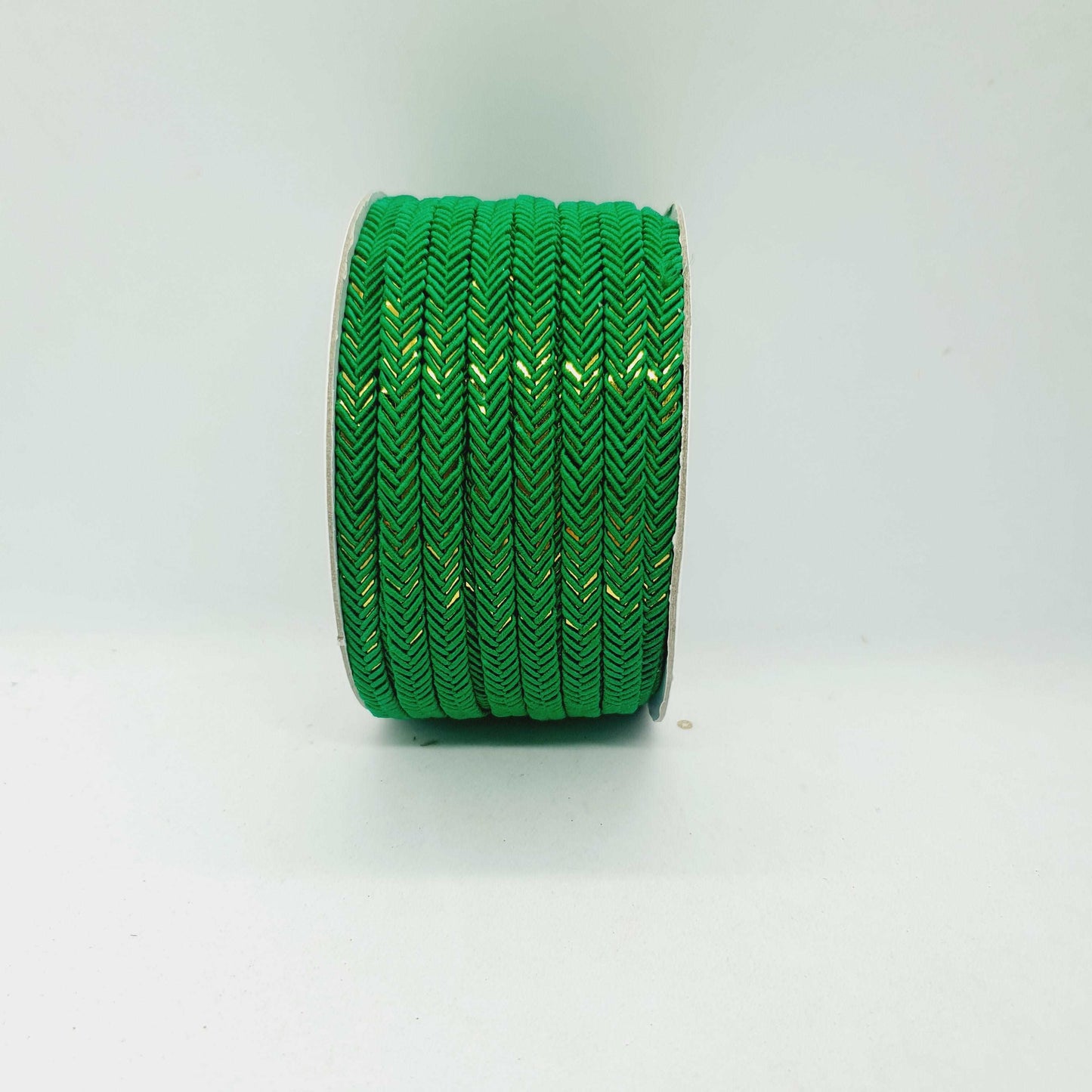 1m 5mm emerald green gold embroidered trim braid