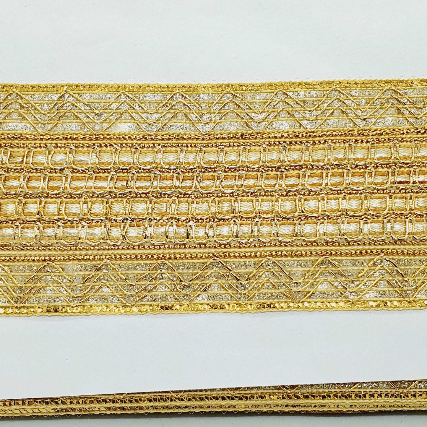 1m 70mm gold embroidered Indian ribbon braid trimming