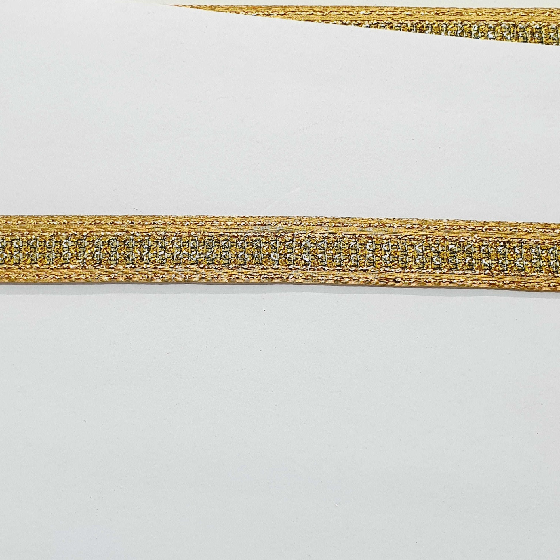 1m 15mm gold embroidered Indian ribbon braid trimming