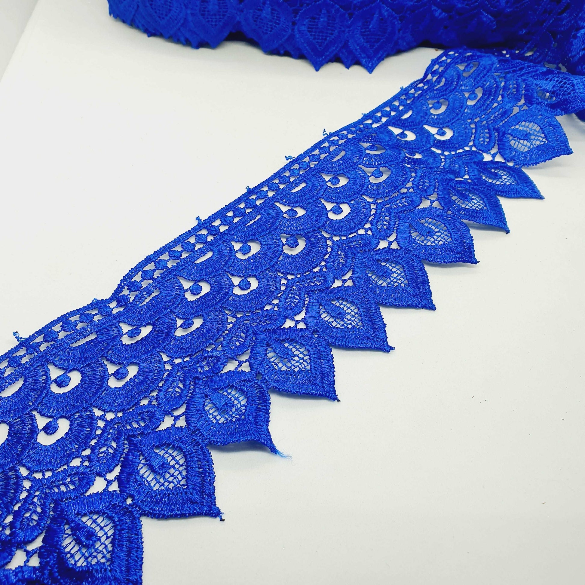 1m 8.5cm blue guipure venise embroidered lace trim