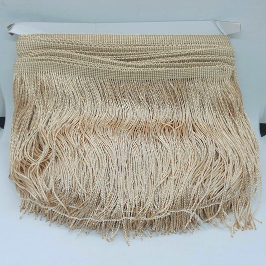 15cm drop stone/ beige silk fringe fringing