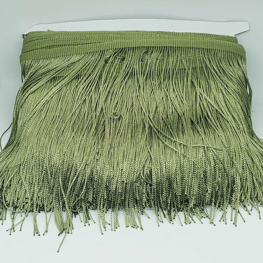 15cm drop olive green silk fringe fringing