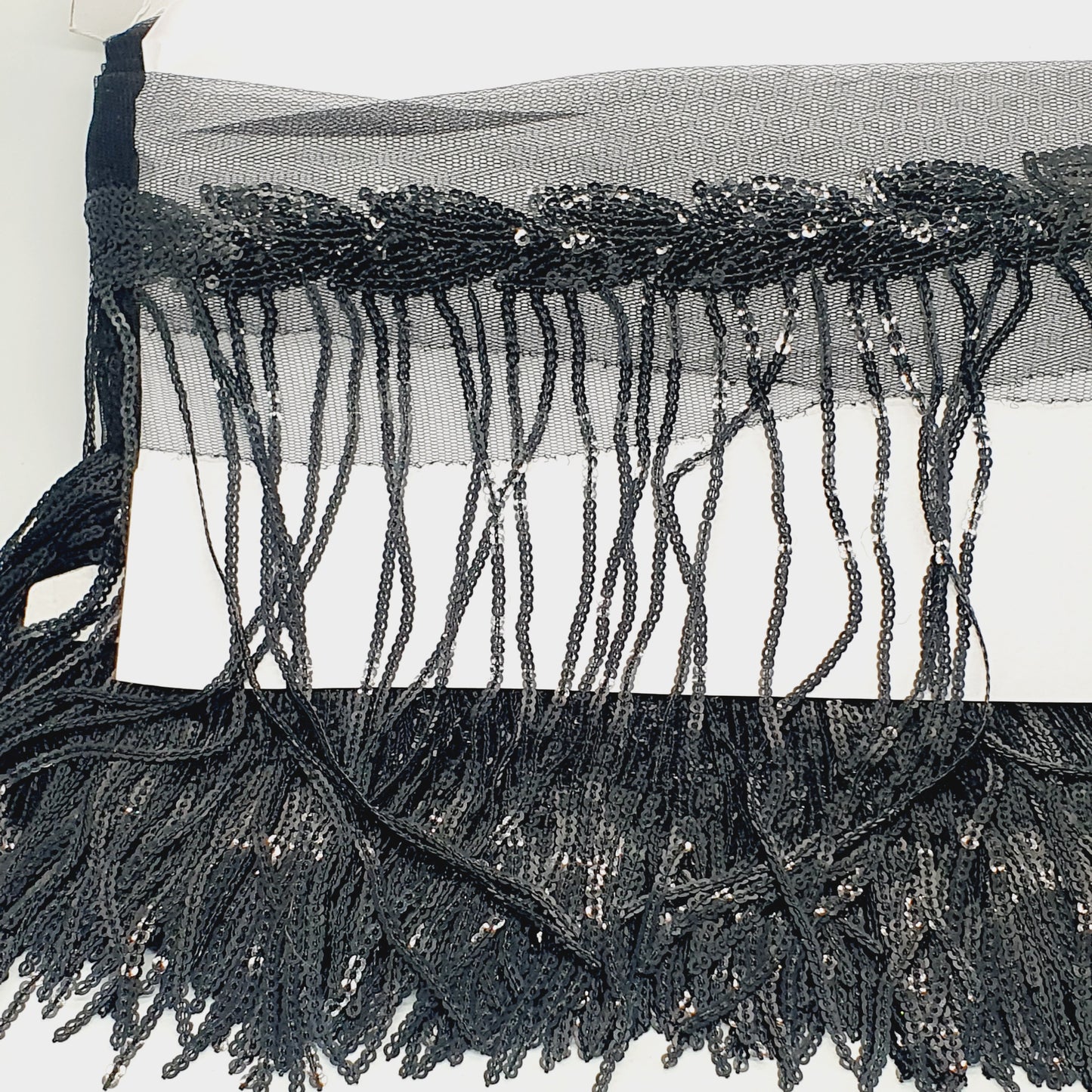 20cm drop black sequin fringe fringing