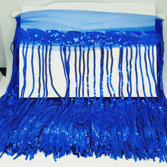 20cm drop blue sequin fringe fringing