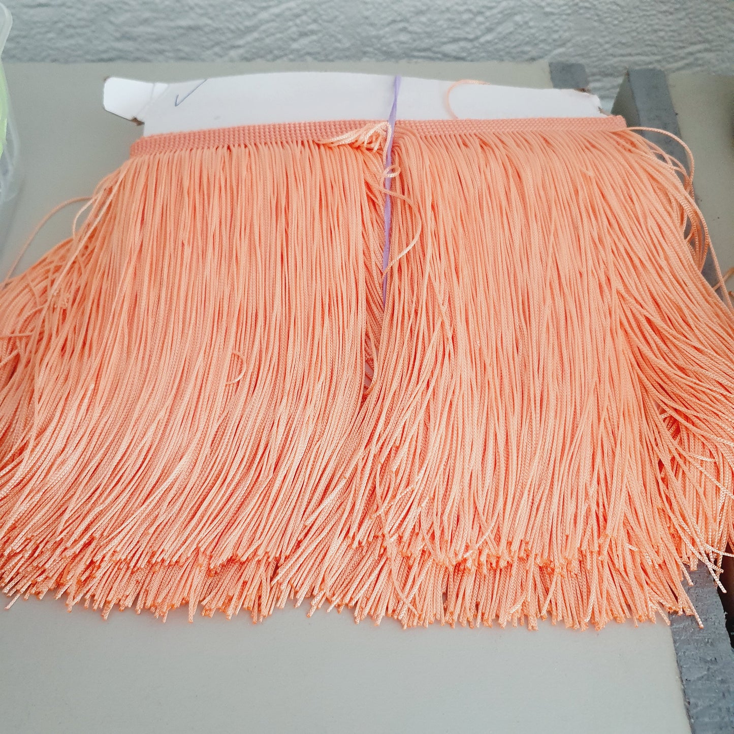 15cm drop peach silk fringe fringing