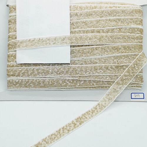 1m light matte gold sequin braid trimming net ribbon 2cm