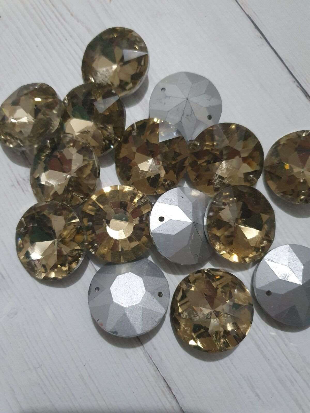 1x 30mm TOPAZ chunky round sew on glass crystal gem