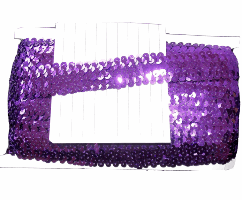 1m purple sequin Stretch elastic Elasticated 3cm Trim