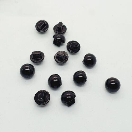 10x 10mm jacket coat shirt sew on button BLACK