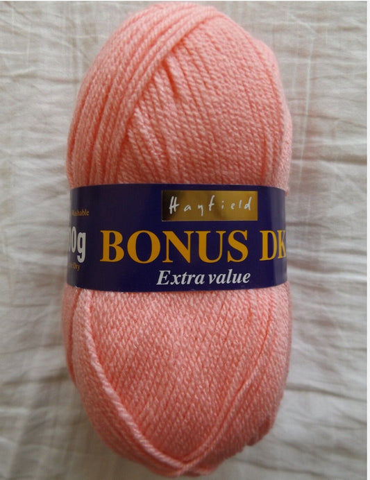 Hayfield Bonus DK wool yarn peach Melba 0587 100g