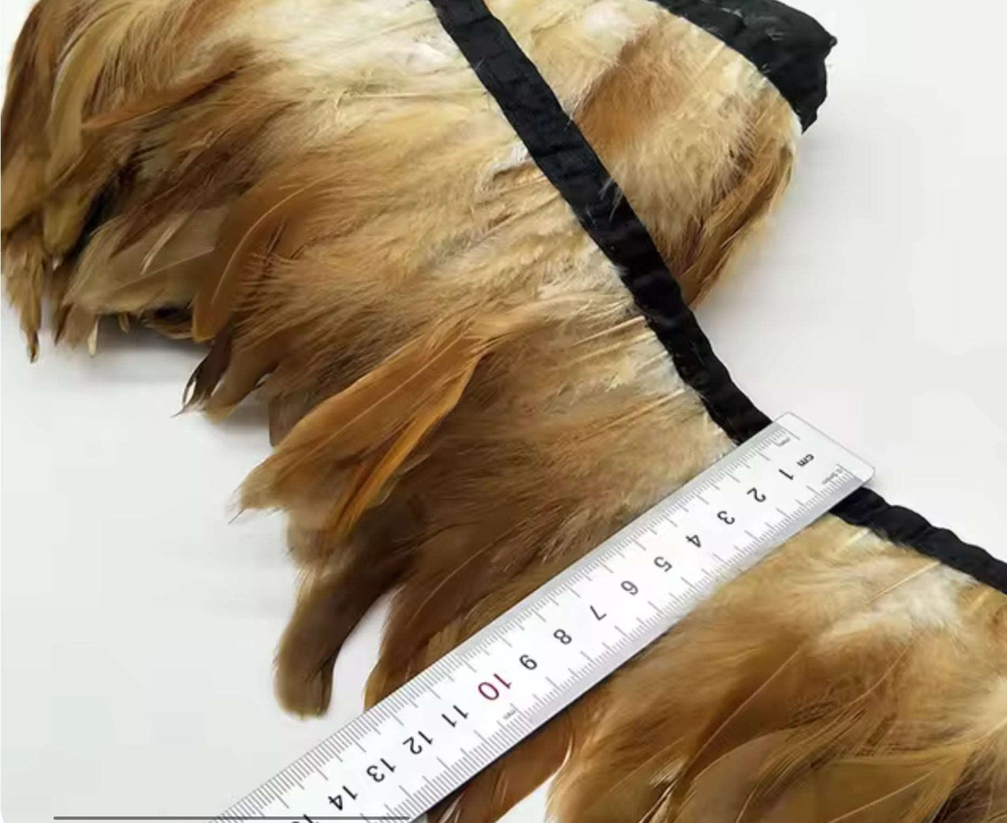 1m rooster Feather Trim 13-18cm brown trimming fringe boa