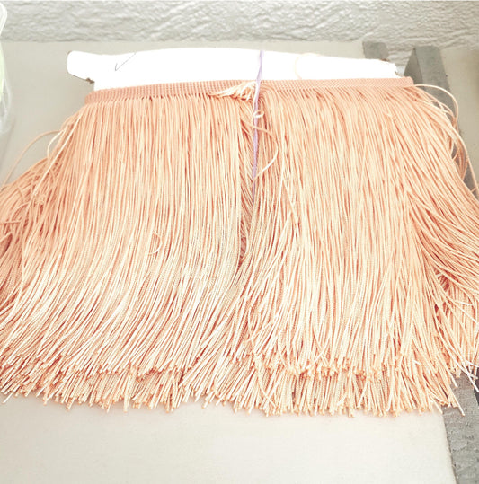 15cm drop light peach polyester silk fringe fringing