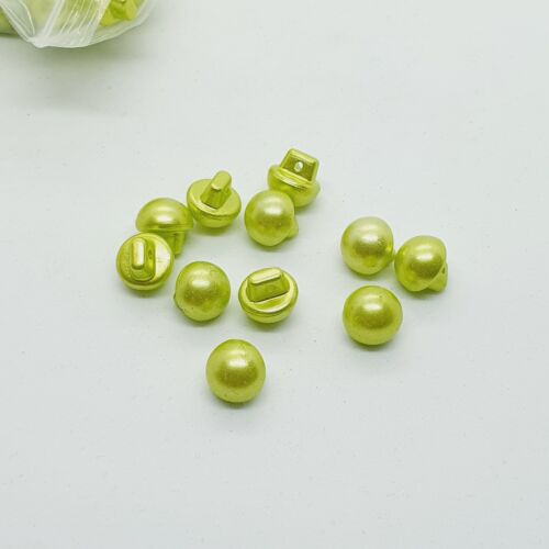 10x 10mm jacket coat shirt sew on button LIME GREEN