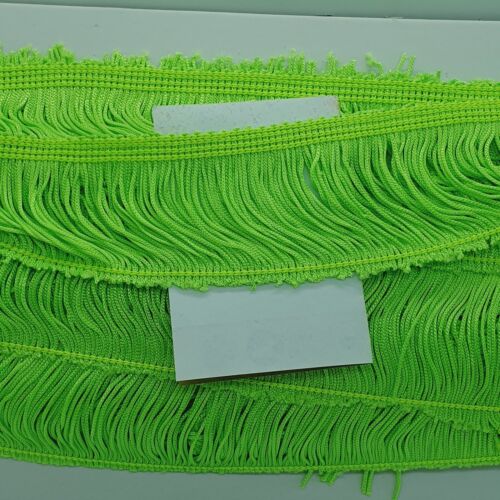 1m x 5cm drop neon green silk fringe fringing