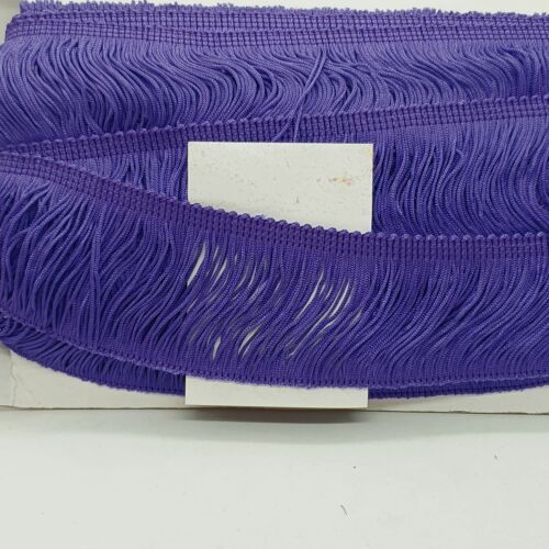 1m x 5cm drop purple silk fringe fringing