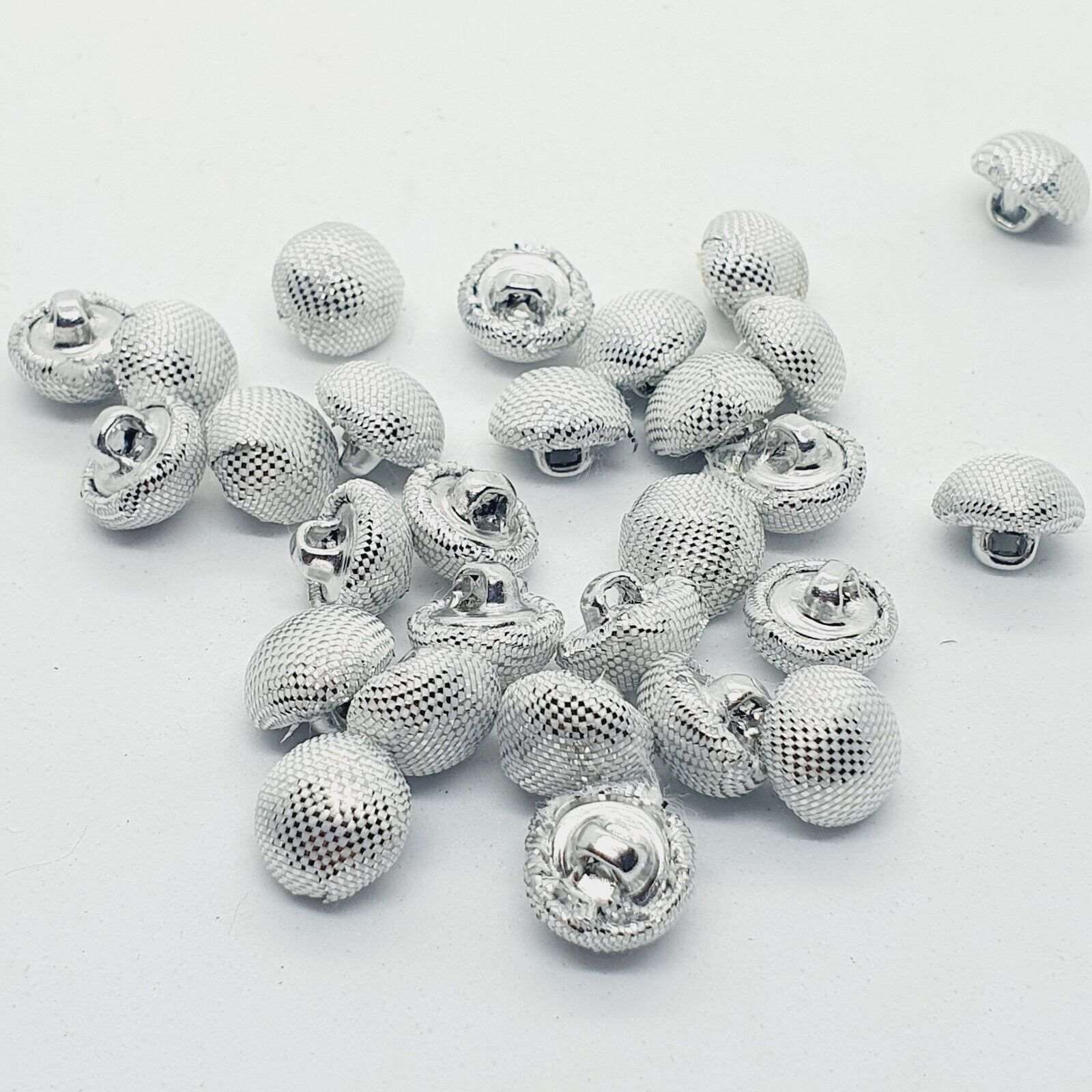 5X 12mm jacket coat shirt gold sew on button SILVER