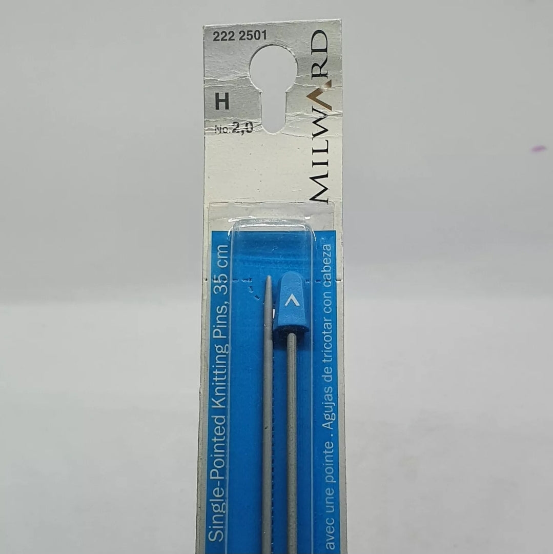 Milward 2mm 35cm aluminium knitting needles