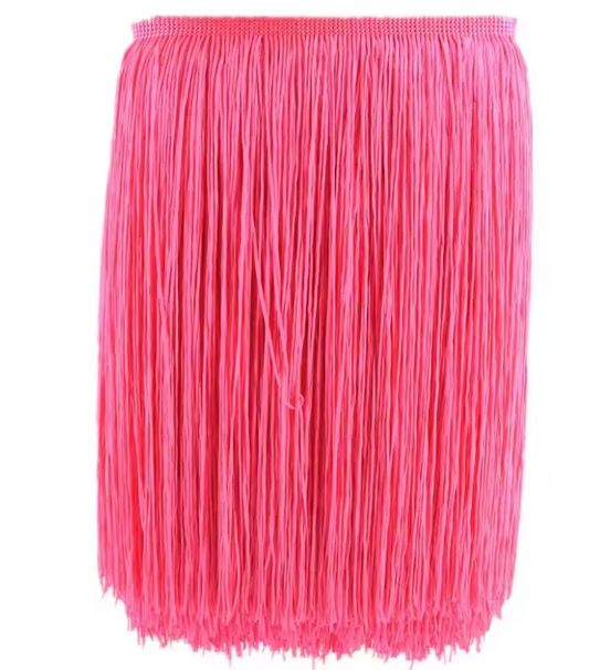15cm drop neon pink silk fringe fringing