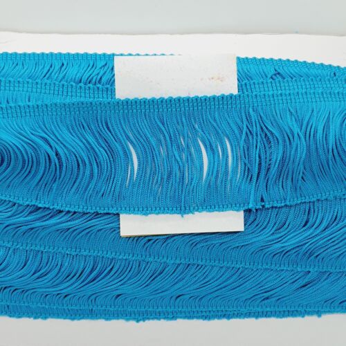 1m x 5cm drop turquoise blue silk fringe fringing