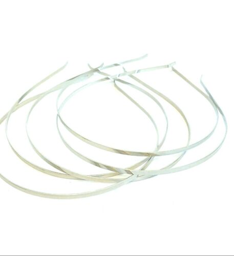 Silver Alice Metal Headband 4mm plain tiara base hair girl wedding