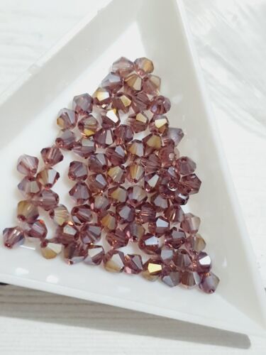 1x~110 amethyst AB 4mm bicone beads