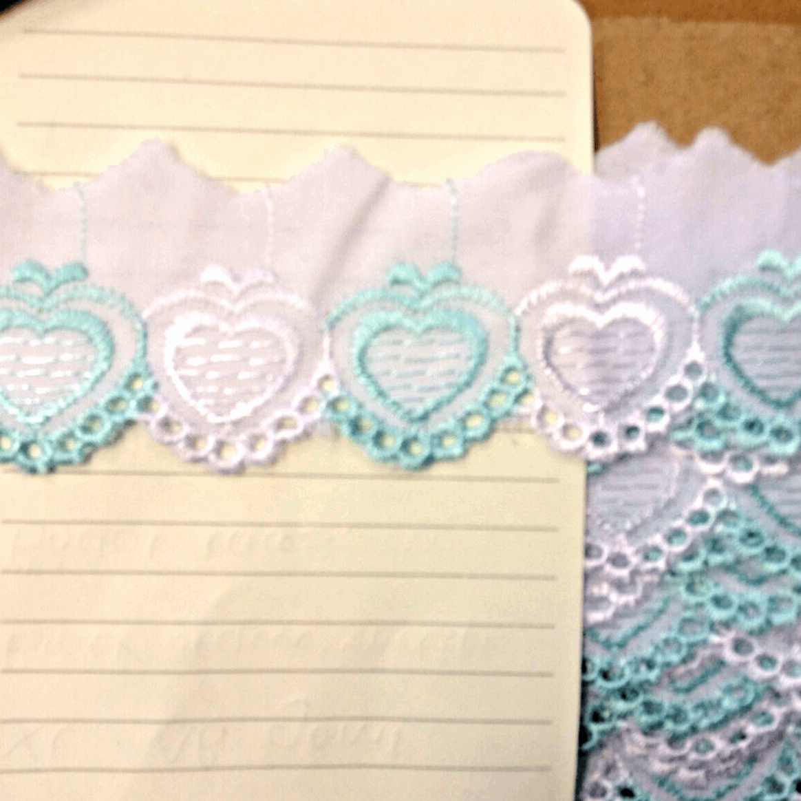 1m 5cm white mint green baby embroidered lace ribbon